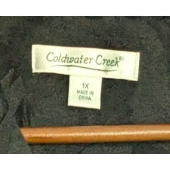 Coldwater Creek Womens Black Floral Jacquard Blazer Jacket Size XL - Picture 3 of 13